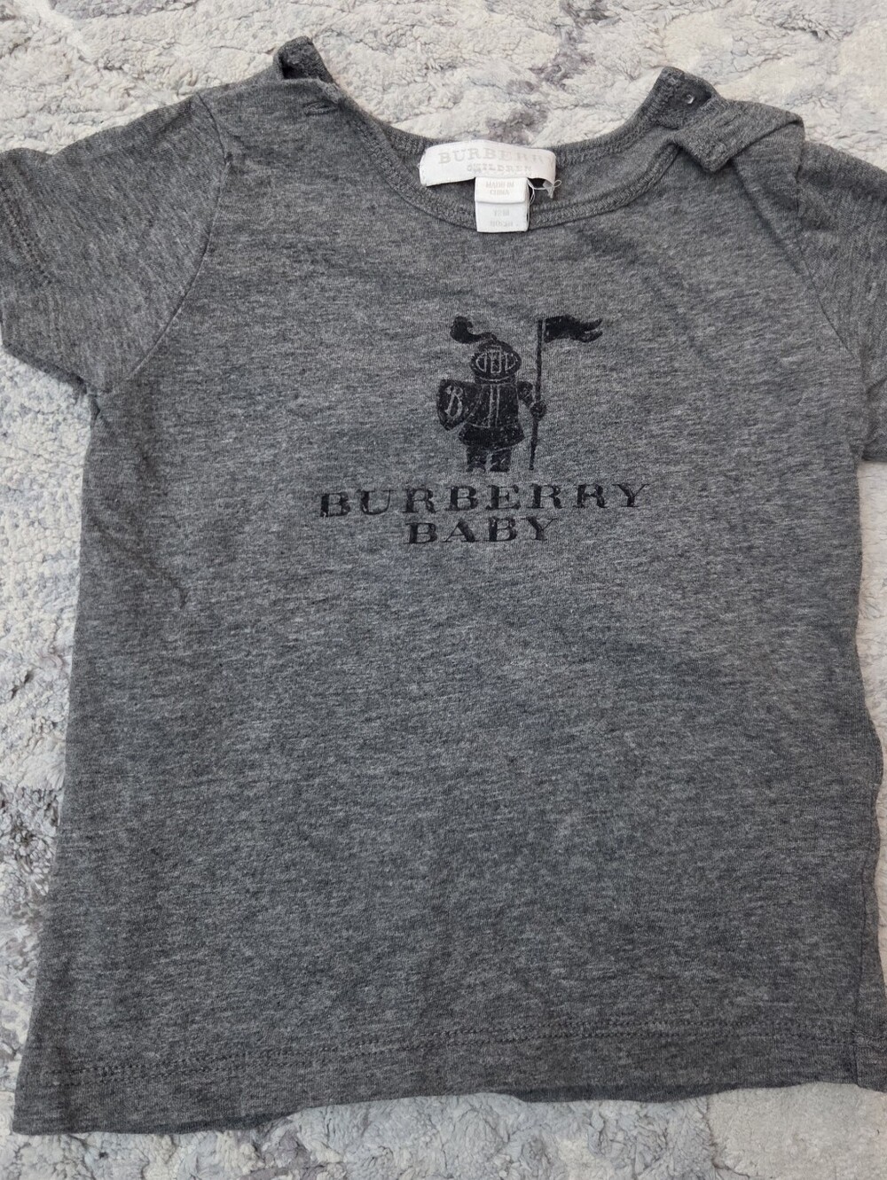 Burberry Gray Baby Logo Short Sleeve Tee